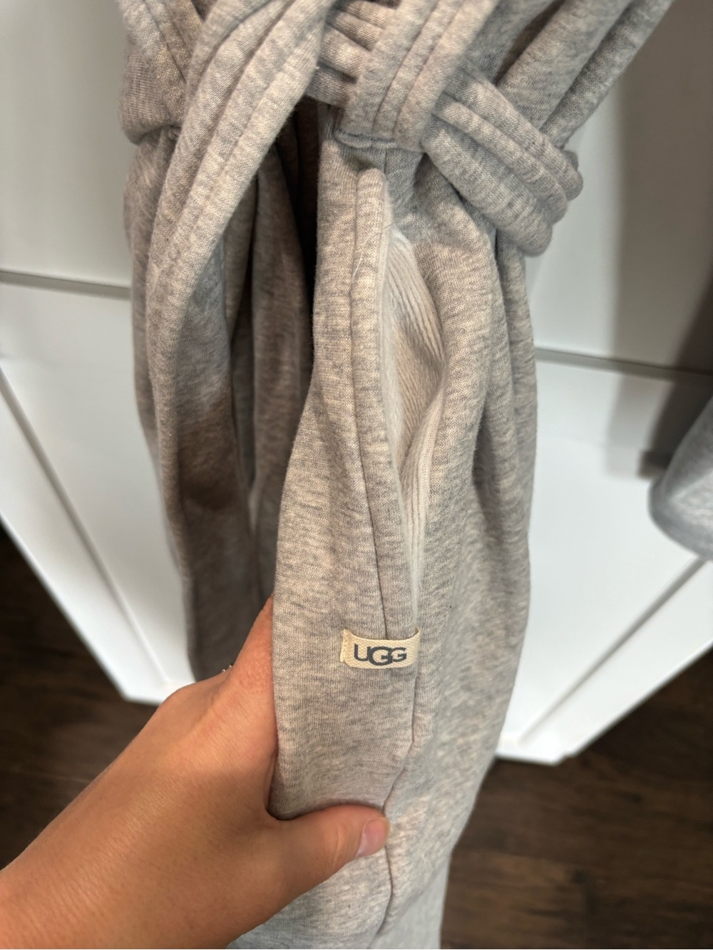 UGG Light Gray Women's Plush Bathrobe with Belt - Picture 4 of 4